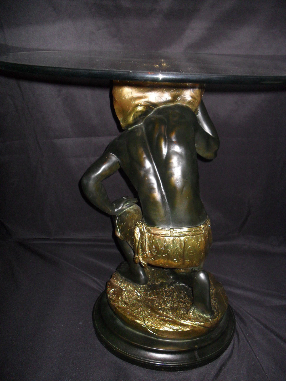 Glass Top Table - Blackamoor Kneeling