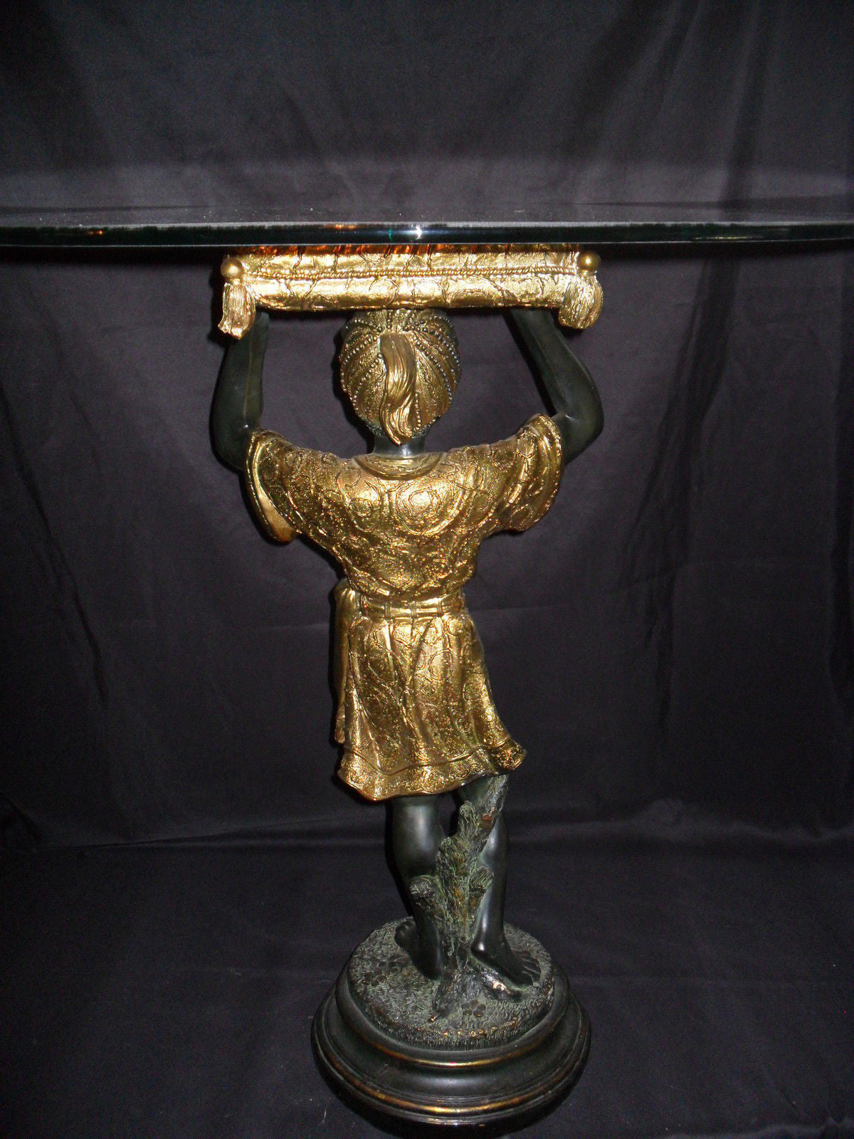 Glass Top Table - Blackamoor Standing