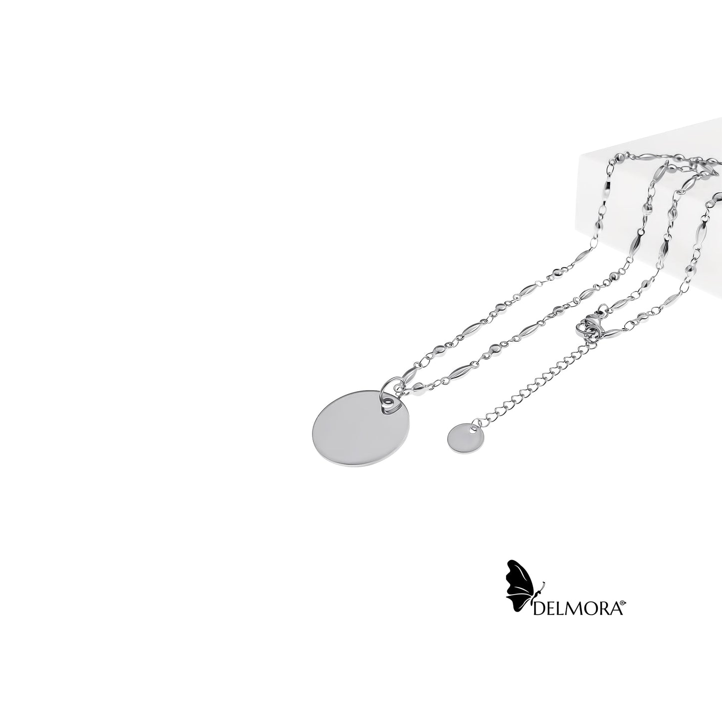Flat Round Tag Necklace
