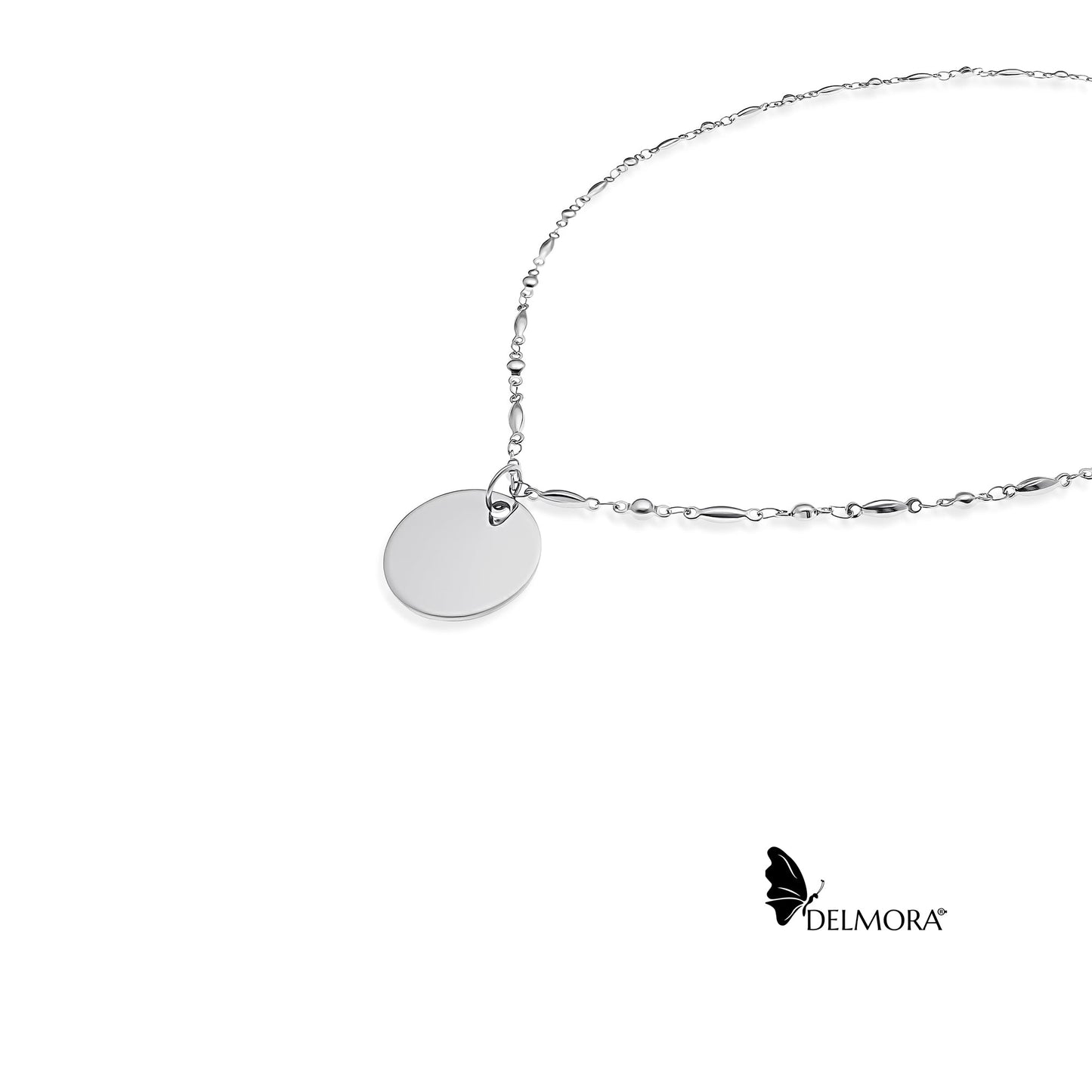 Flat Round Tag Necklace