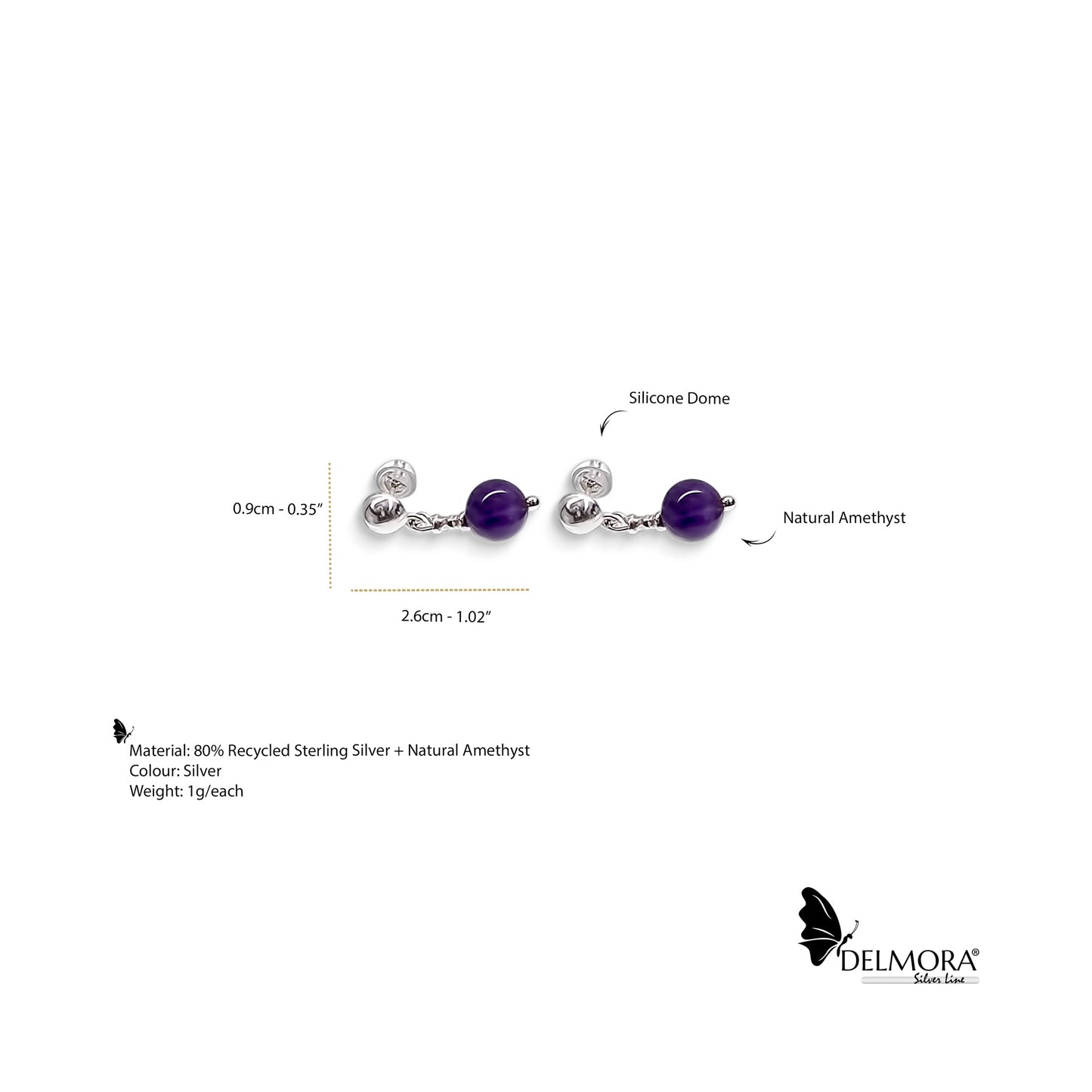 Lavender Silver Earrings