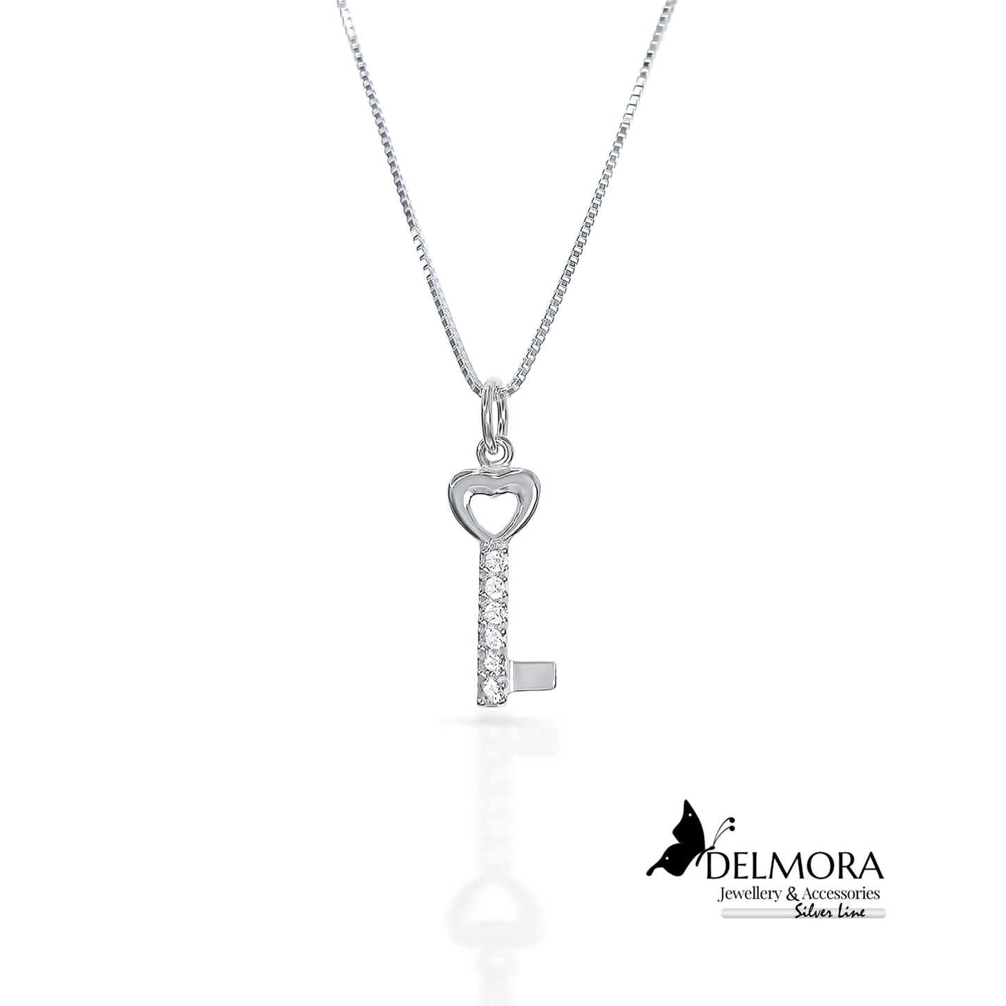 Zirconium Key Necklace