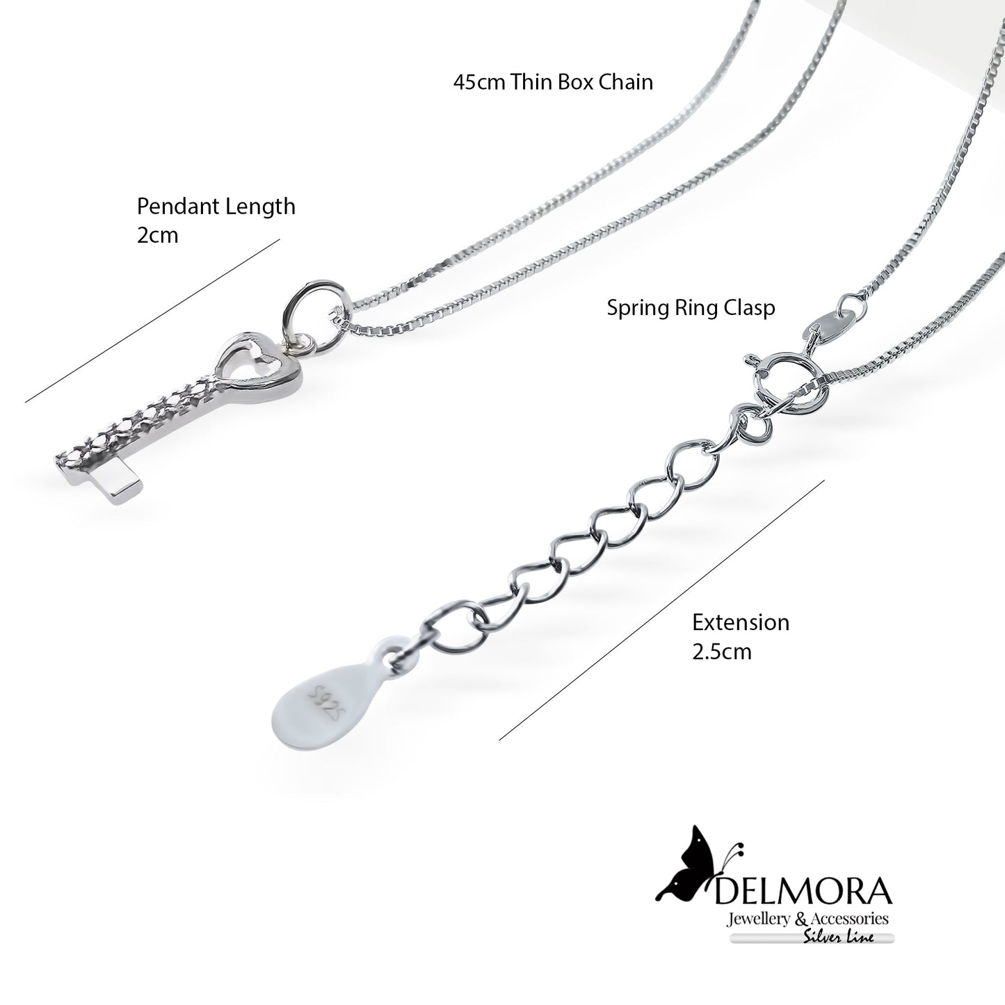 Zirconium Key Necklace