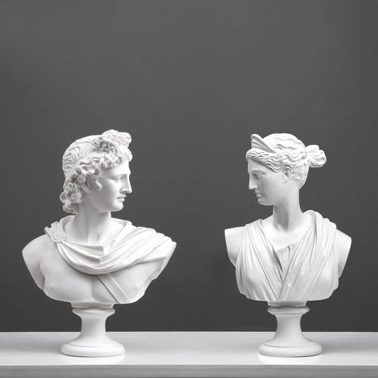 Apollo & Diana Busts in Pair (Greek God Statues)