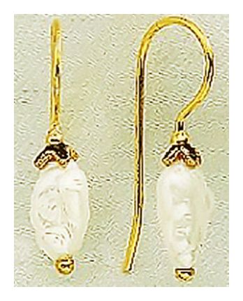 14k Teardrop Cultured Pearl Earrings