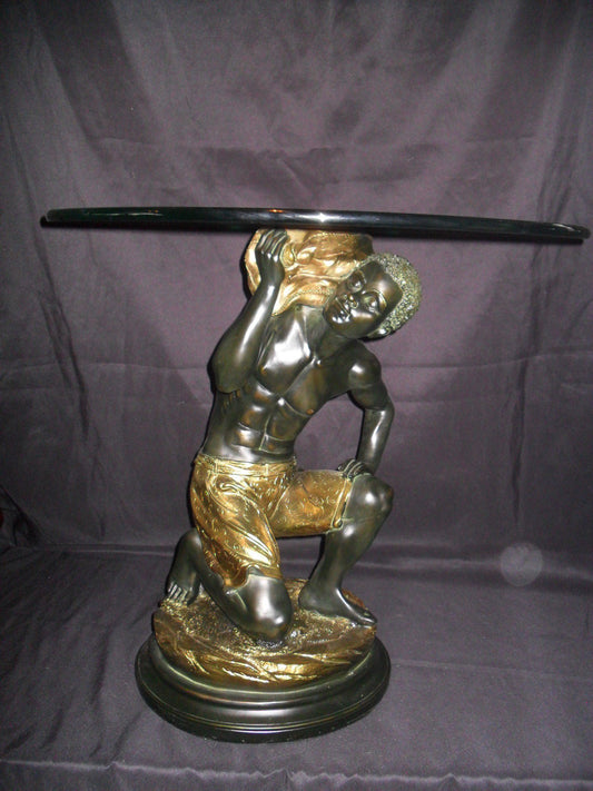 Glass Top Table - Blackamoor Kneeling