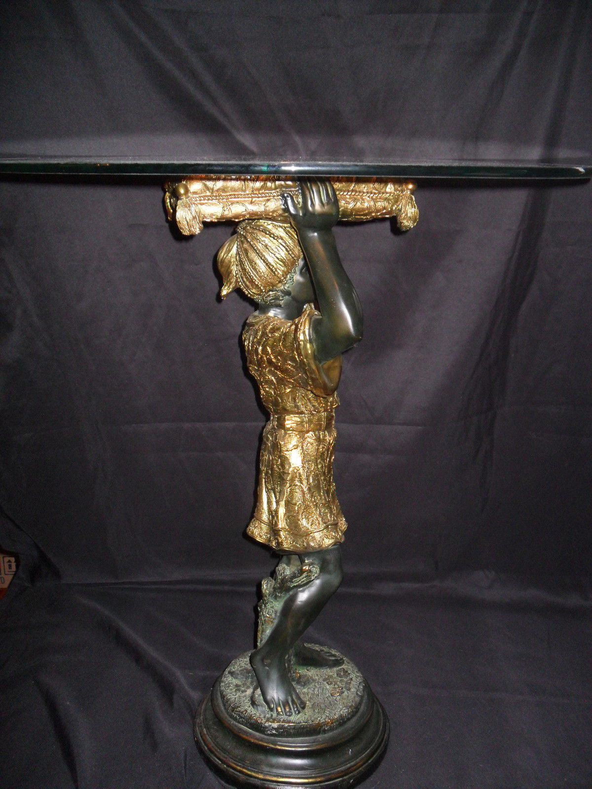 Glass Top Table - Blackamoor Standing