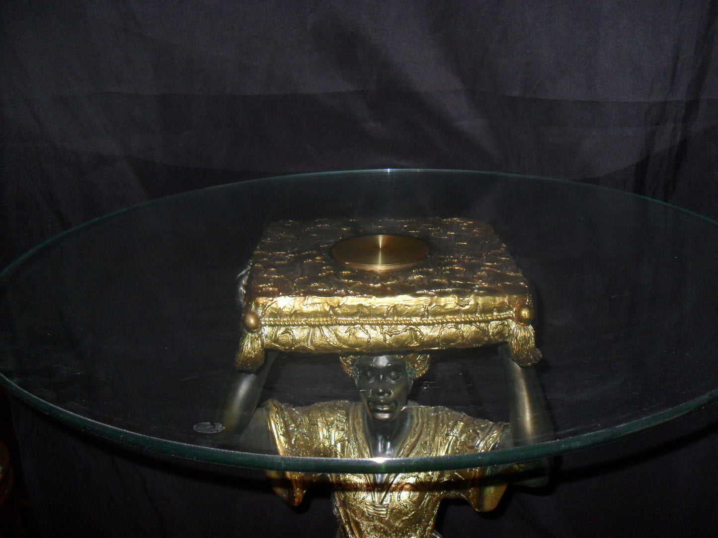 Glass Top Table - Blackamoor Standing
