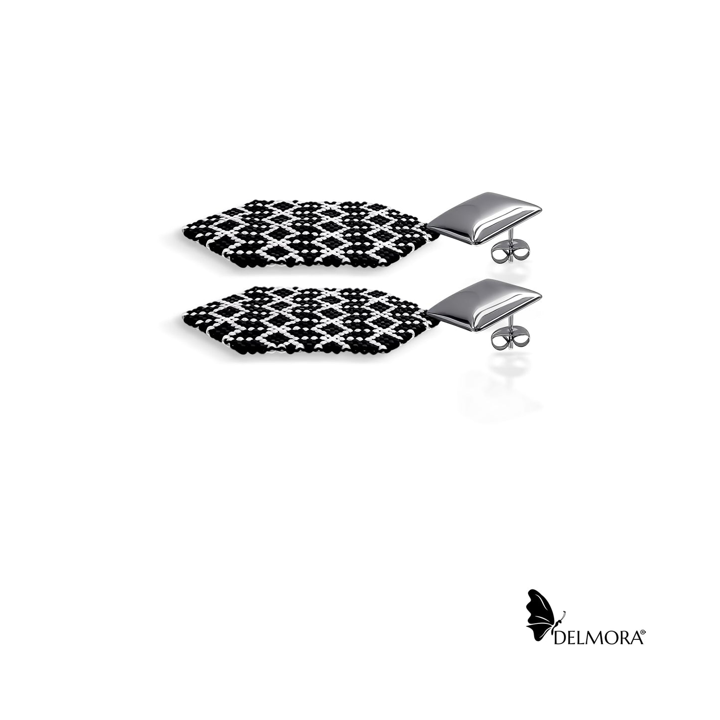 Black & White Hexagon Earrings