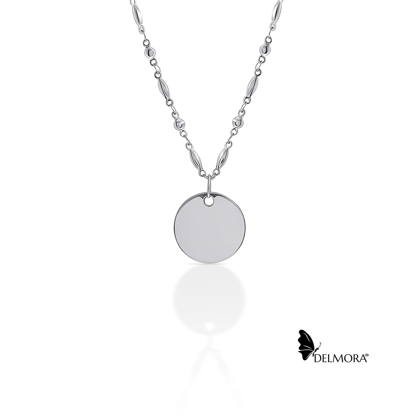 Flat Round Tag Necklace