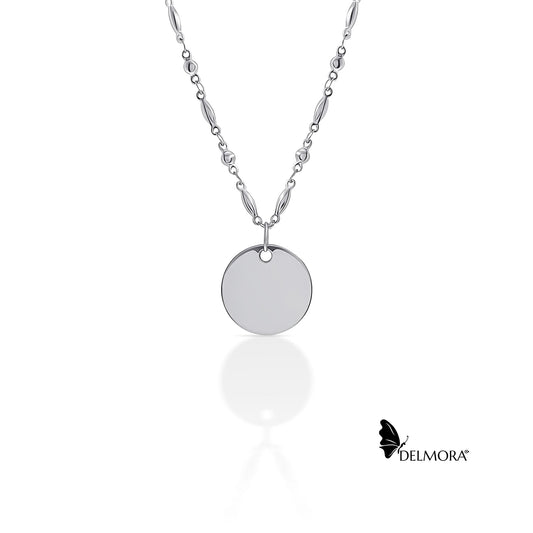 Flat Round Tag Necklace