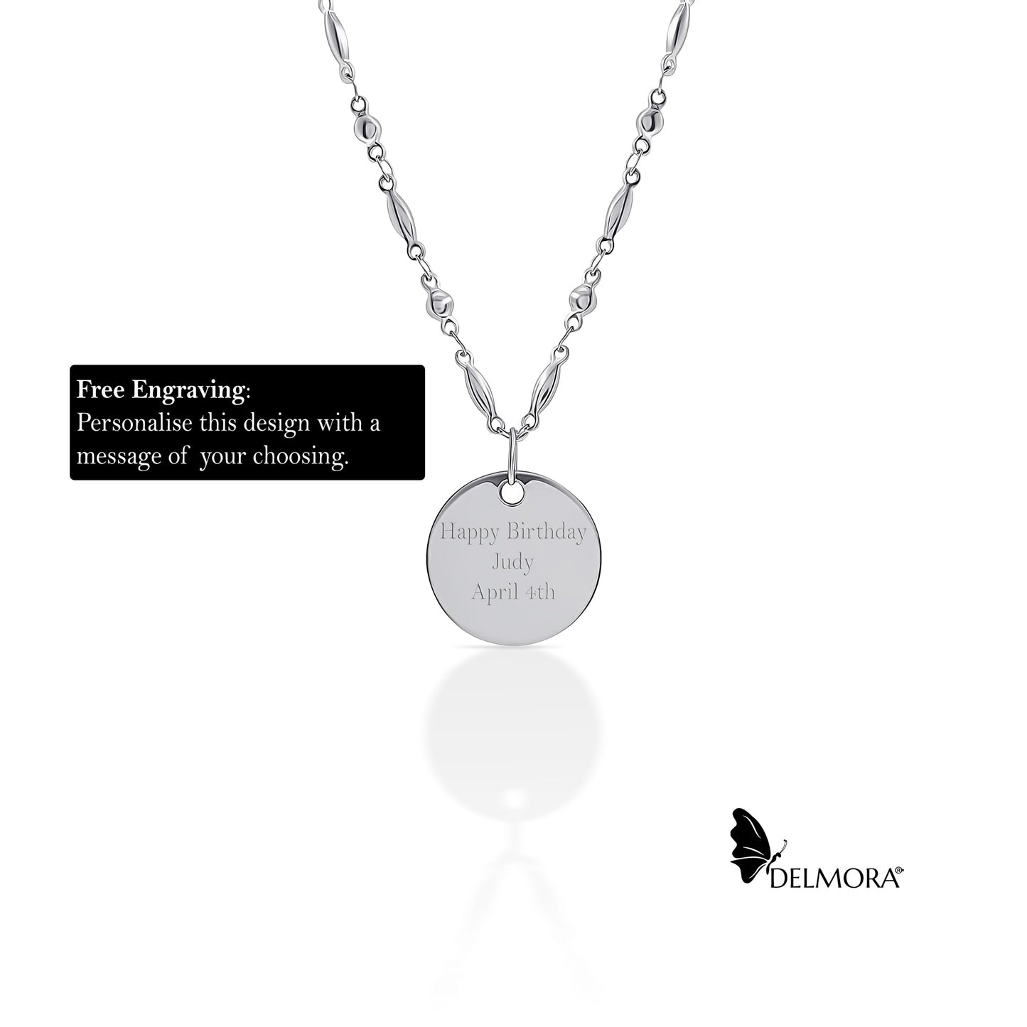 Flat Round Tag Necklace