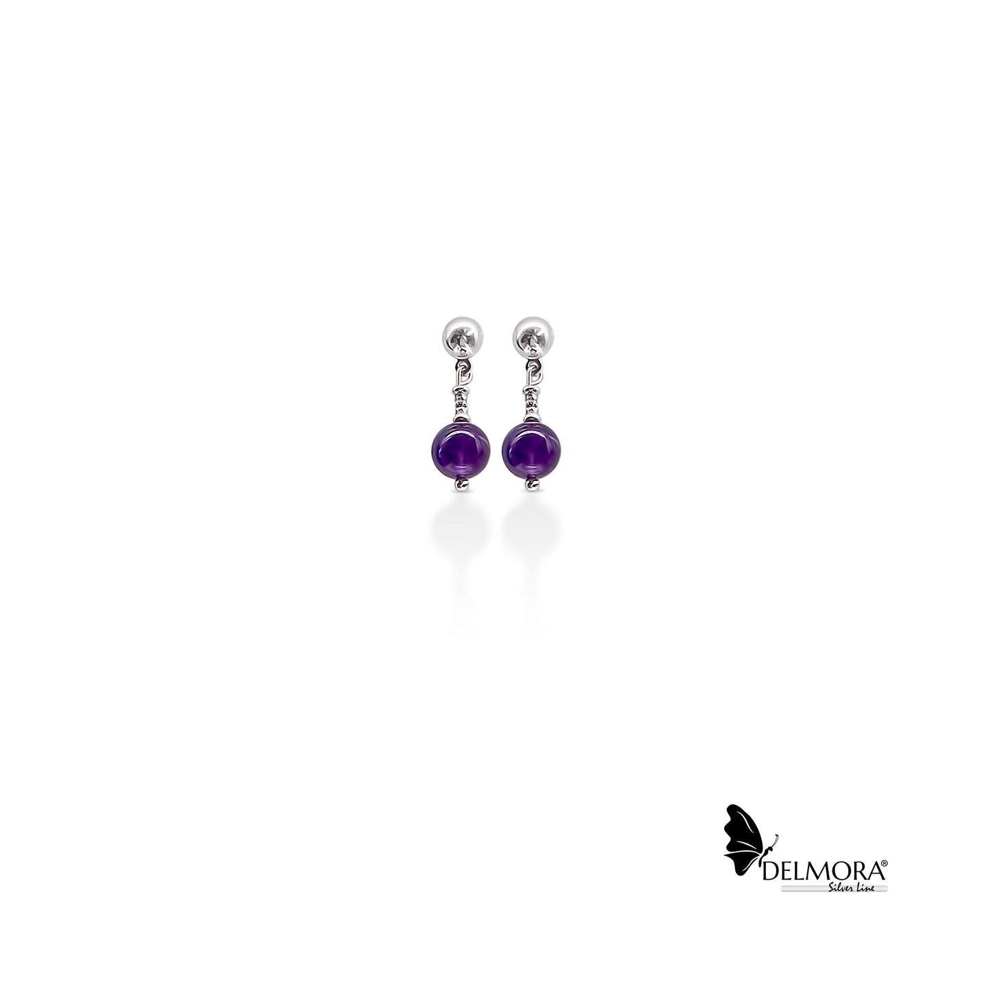 Lavender Silver Earrings