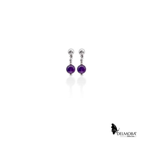 Lavender Silver Earrings