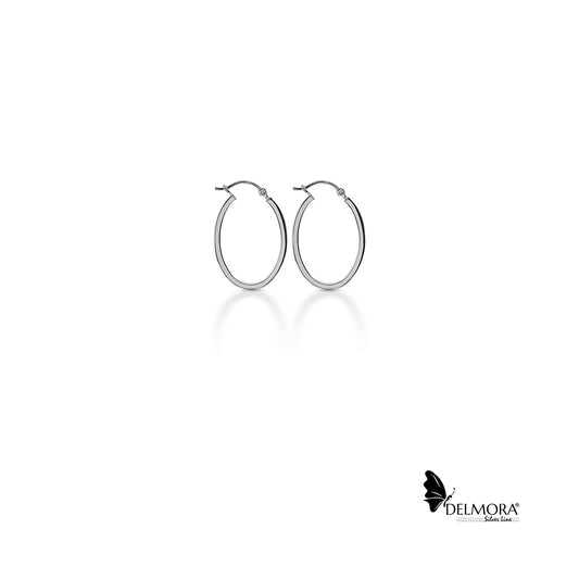 Oval Hoop Earrings - 2.1cm
