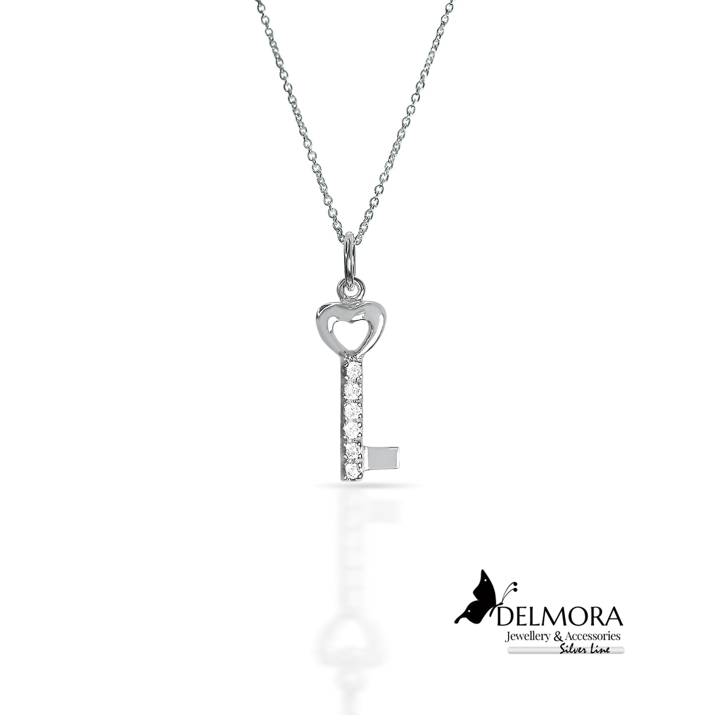 Zirconium Key Necklace