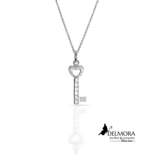 Zirconium Key Necklace