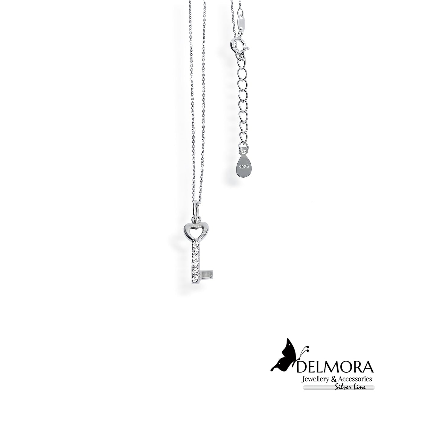 Zirconium Key Necklace
