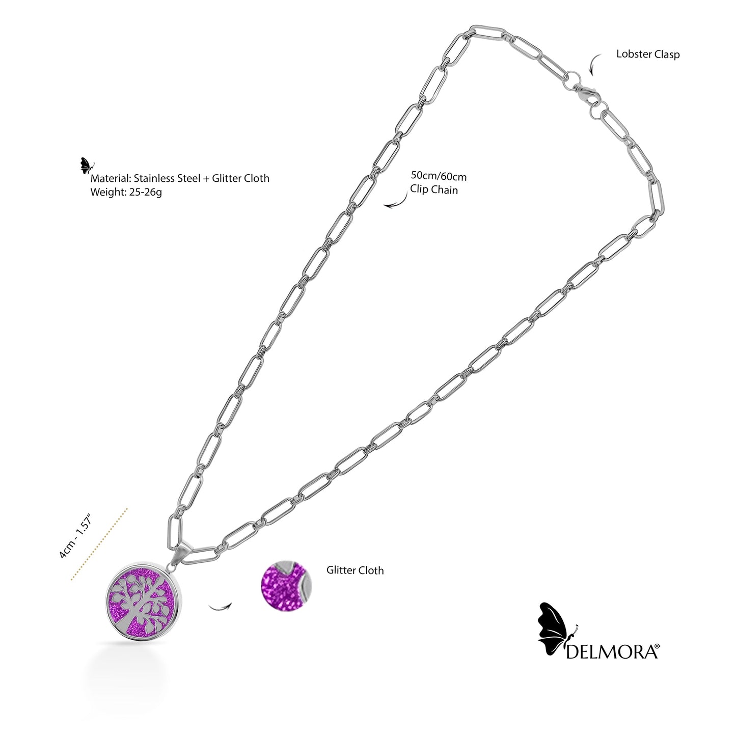 Purple Tree Necklace