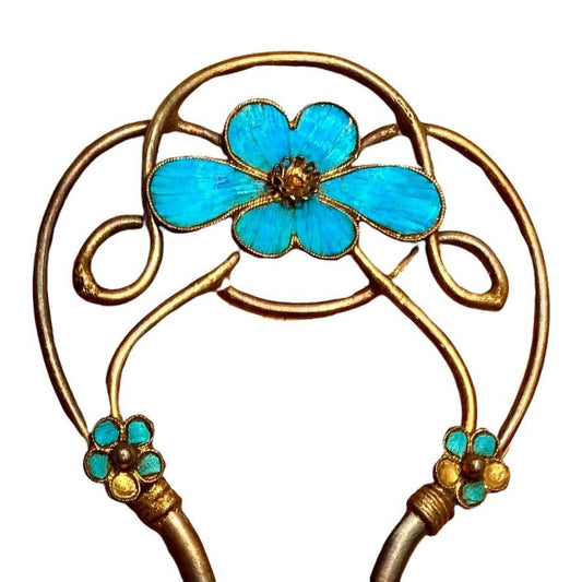 Antique Qing Dynasty 4 1/4 Tian-Tsui Hair Pin - 200621-E