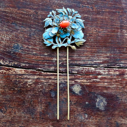 Antique Qing Dynasty Tian-Tsui (üc´ä) Hair Pin - Extra Large - 1022
