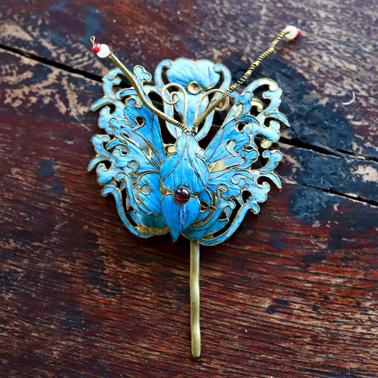 Antique Tian-Tsui (üc´ä) Hair Pin - Butterfly/Moth - 1015