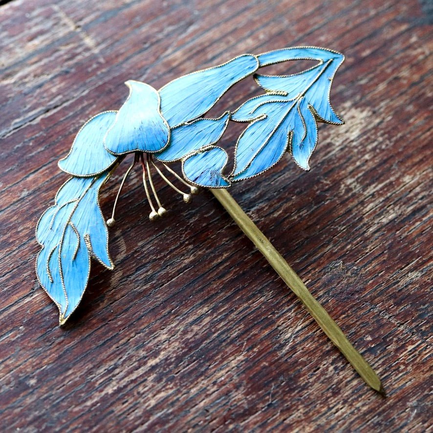 Antique Tian-Tsui (üc´ä) Hair Pin - Small, Fing fisher feather