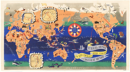 1956 Le Tour du Monde en 120 Images Grand Concours du Chocolat Menier